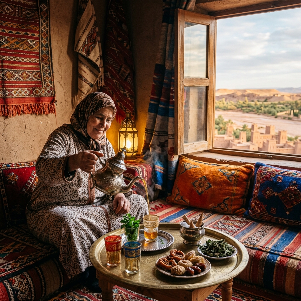 Traditional Moroccan tea break